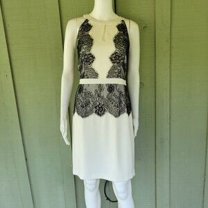 NWT GIANNI BINI Claudia White Black Lace Dress 10